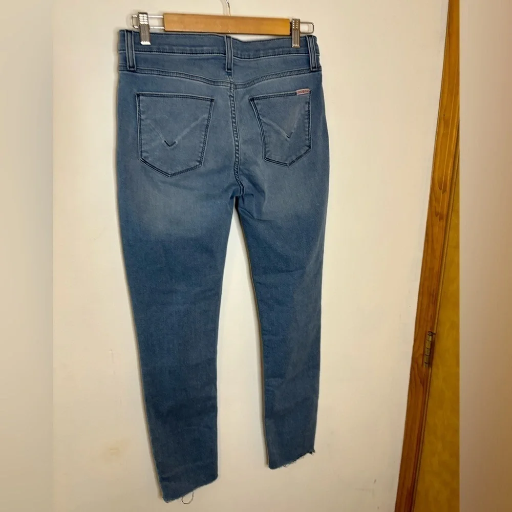 Hudson Natalie Mid Rise Skinny Jeans Raw Hem